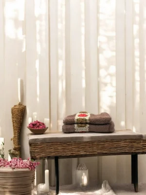 Crocheted cotton napkins - Brown