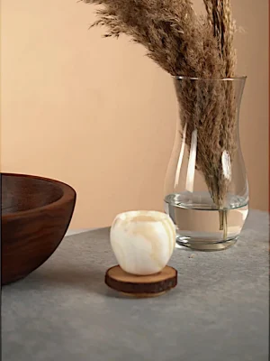 Luxy candle holder - Bone, Small