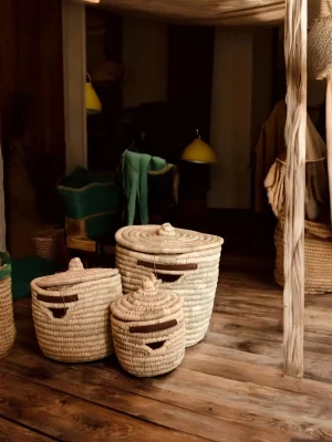 Trio of palm baskets - Triple Set