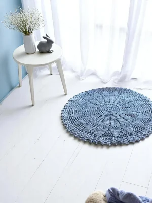 Istanbul crochet rug - Baby Blue