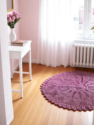 Istanbul crochet rug - Tea Rose