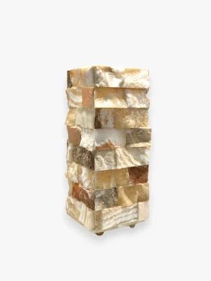 Stacked alabaster lamp - Moutain Finish