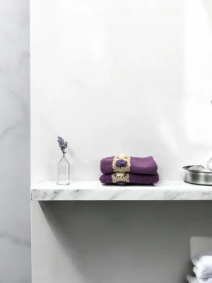 Crocheted cotton napkins - Muted Plum