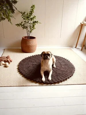 Istanbul crochet rug - Brown
