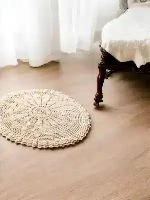 Istanbul crochet rug - Cream