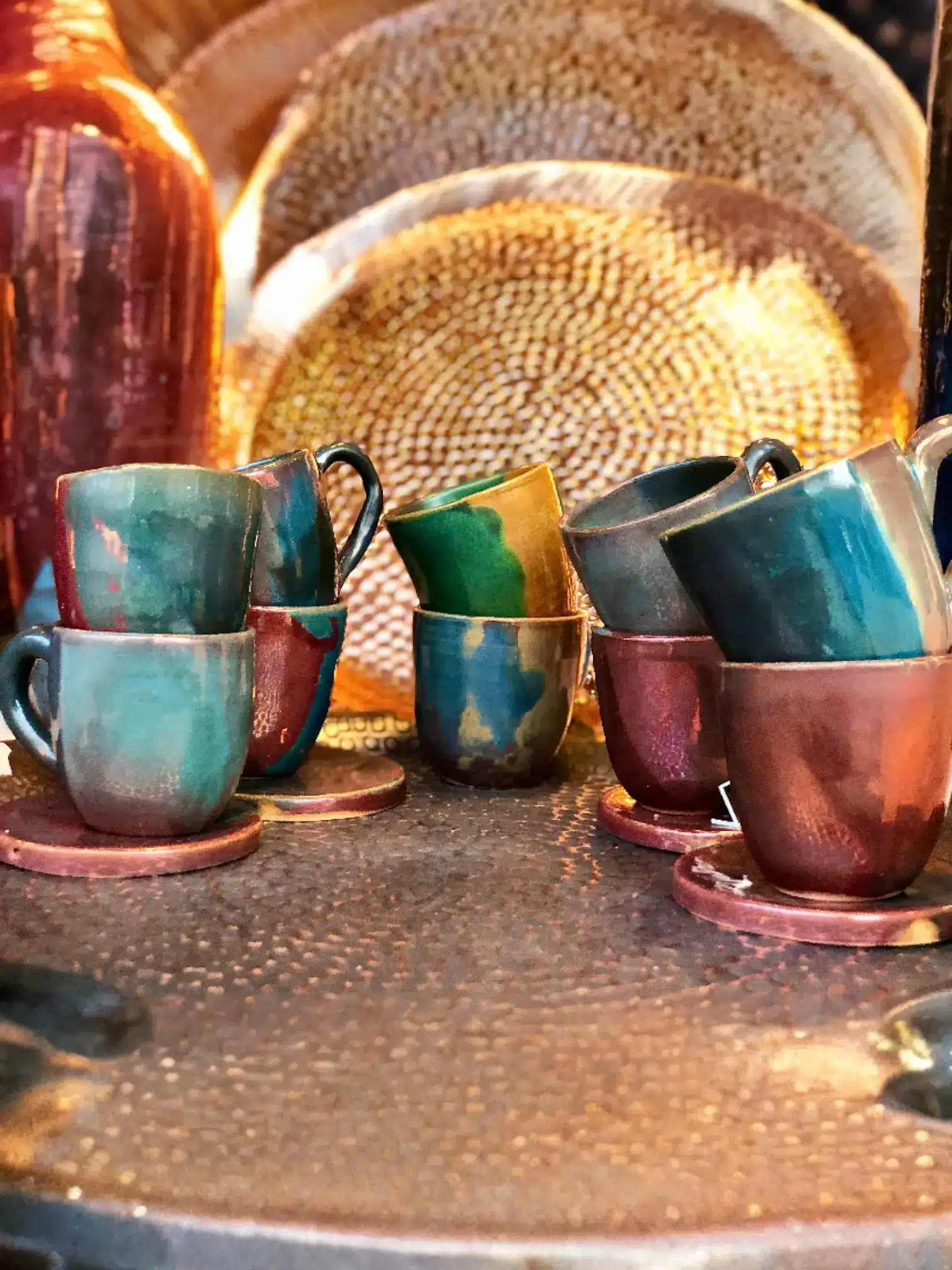 Handmade glazed ceramic cup